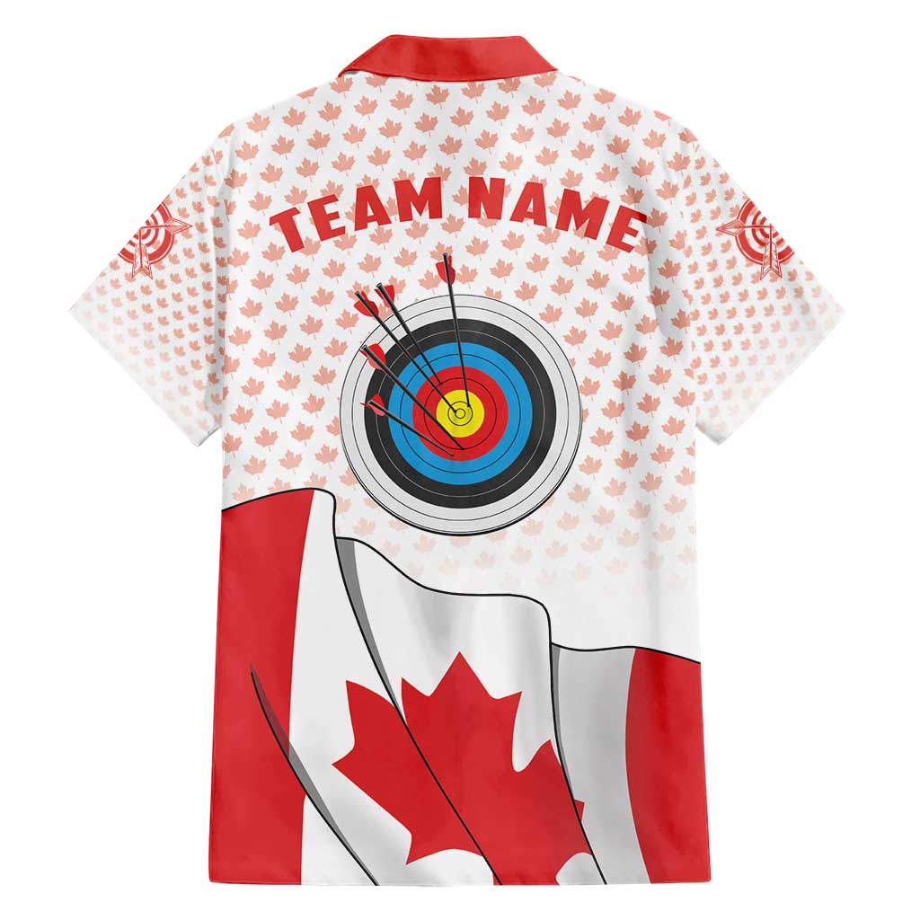 Personalized Canada Archery Hawaiian Shirt Maple Leaf Canadian Flag