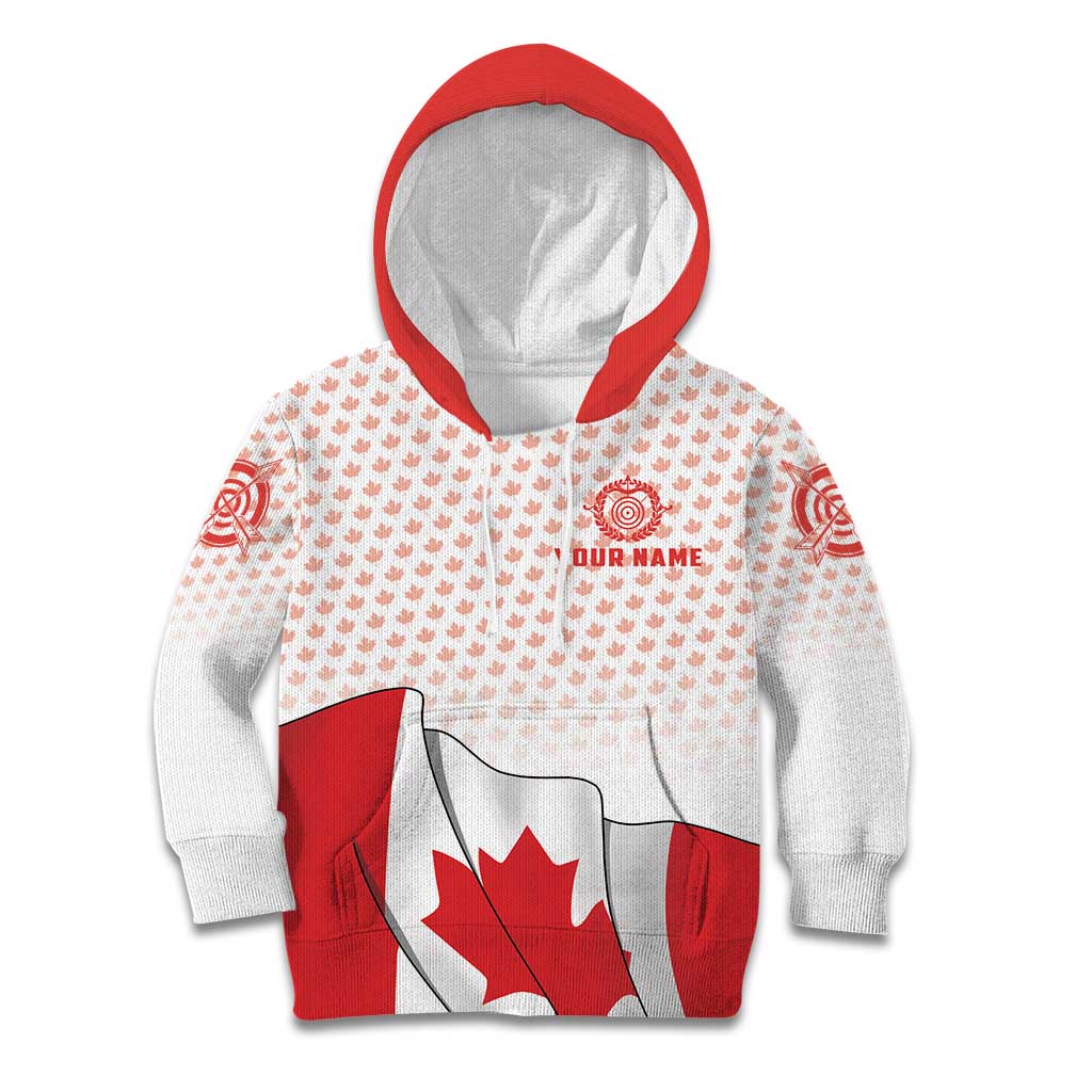 Personalized Canada Archery Kid Hoodie Maple Leaf Canadian Flag