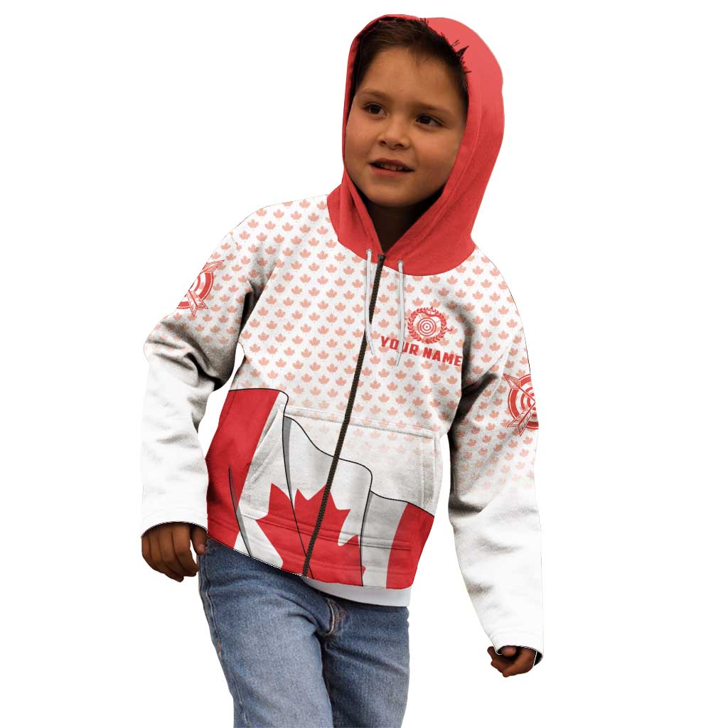 Personalized Canada Archery Kid Hoodie Maple Leaf Canadian Flag