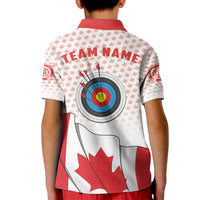 Personalized Canada Archery Kid Polo Shirt Maple Leaf Canadian Flag