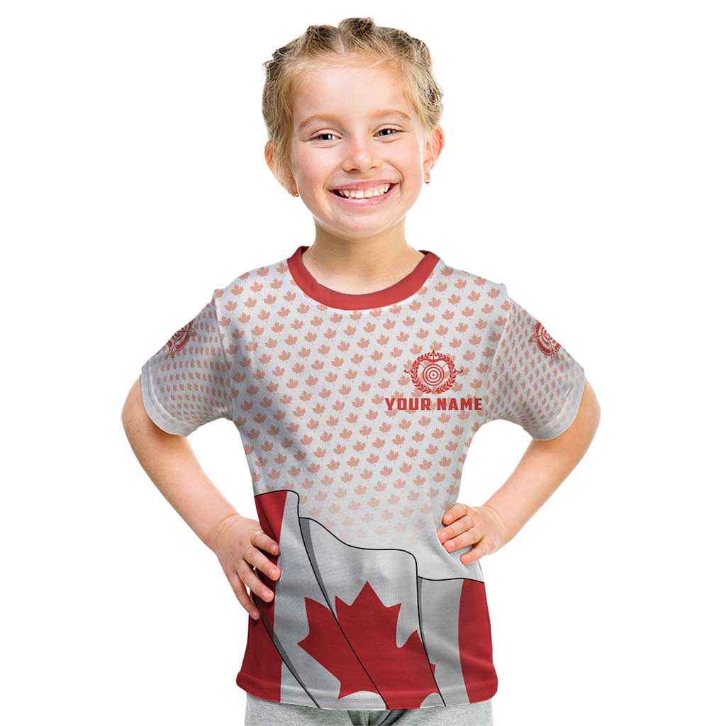Personalized Canada Archery Kid T Shirt Maple Leaf Canadian Flag