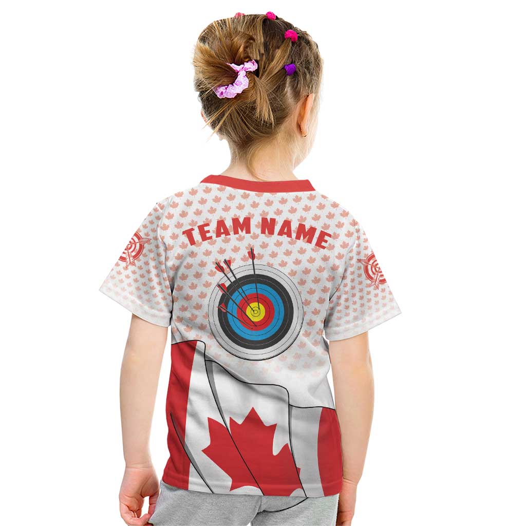 Personalized Canada Archery Kid T Shirt Maple Leaf Canadian Flag