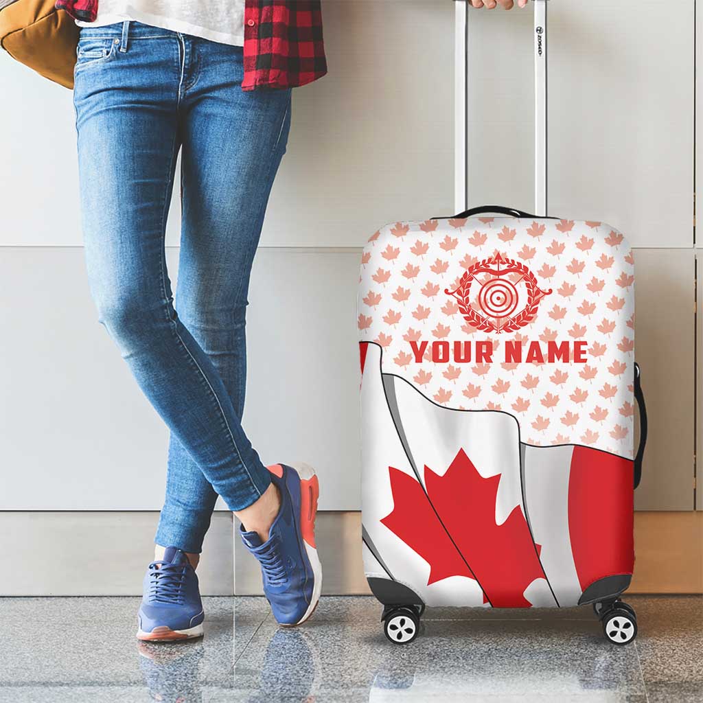 Personalized Canada Archery Luggage Cover Maple Leaf Canadian Flag