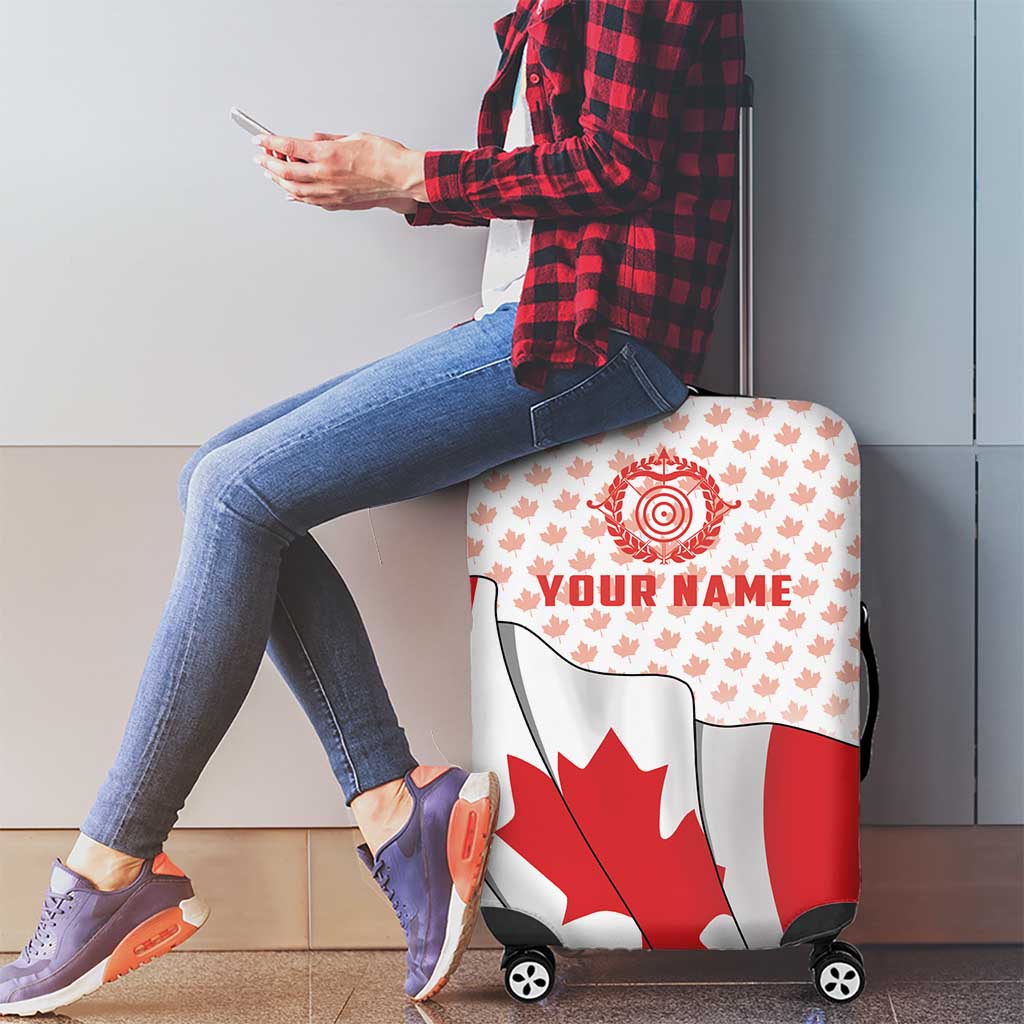 Personalized Canada Archery Luggage Cover Maple Leaf Canadian Flag