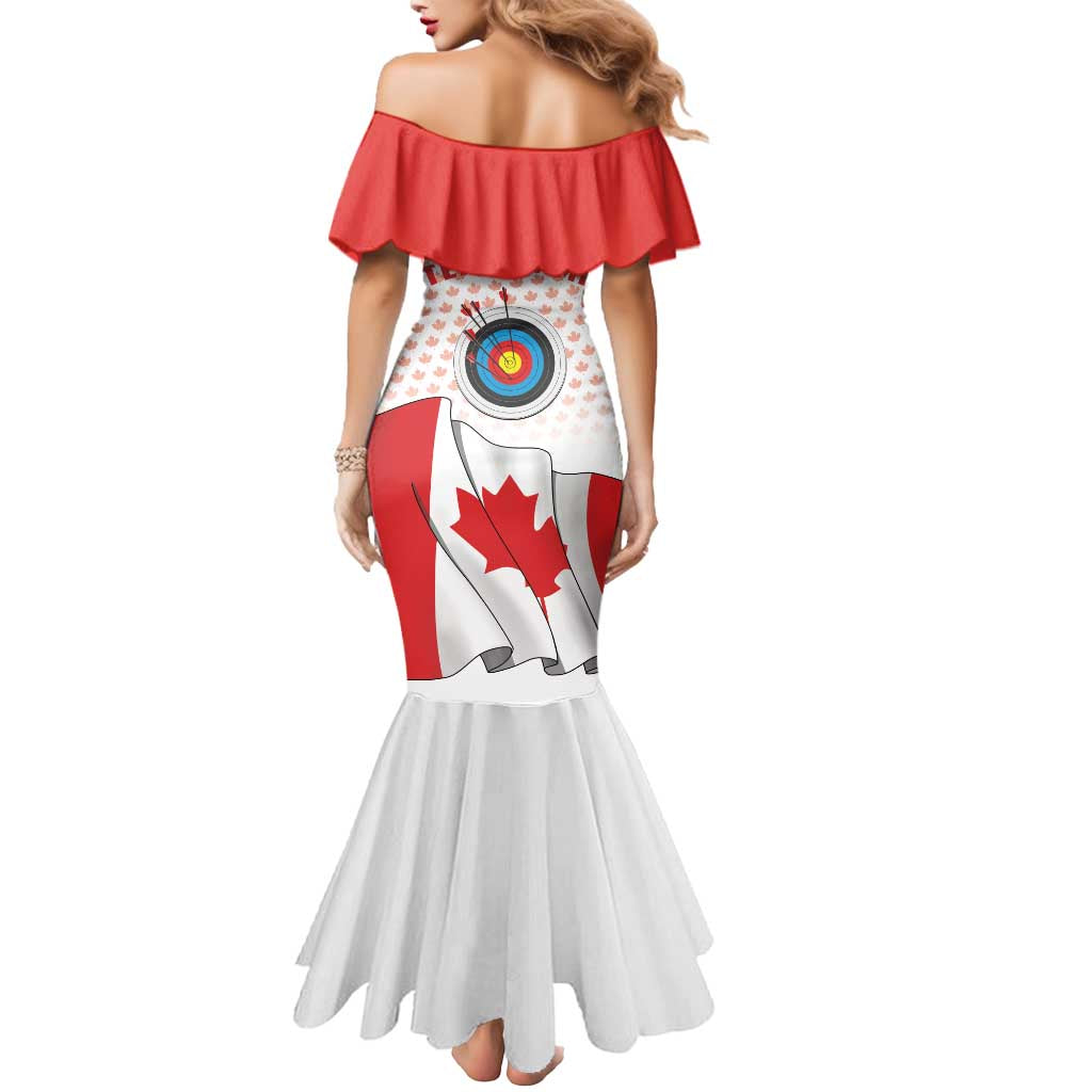 Personalized Canada Archery Mermaid Dress Maple Leaf Canadian Flag