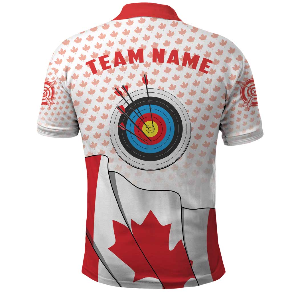 Personalized Canada Archery Polo Shirt Maple Leaf Canadian Flag