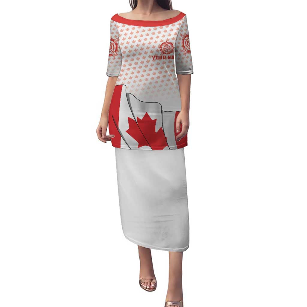 Personalized Canada Archery Puletasi Maple Leaf Canadian Flag