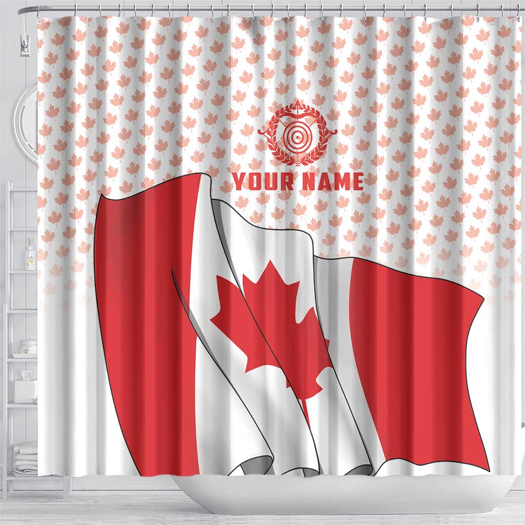 Personalized Canada Archery Shower Curtain Maple Leaf Canadian Flag