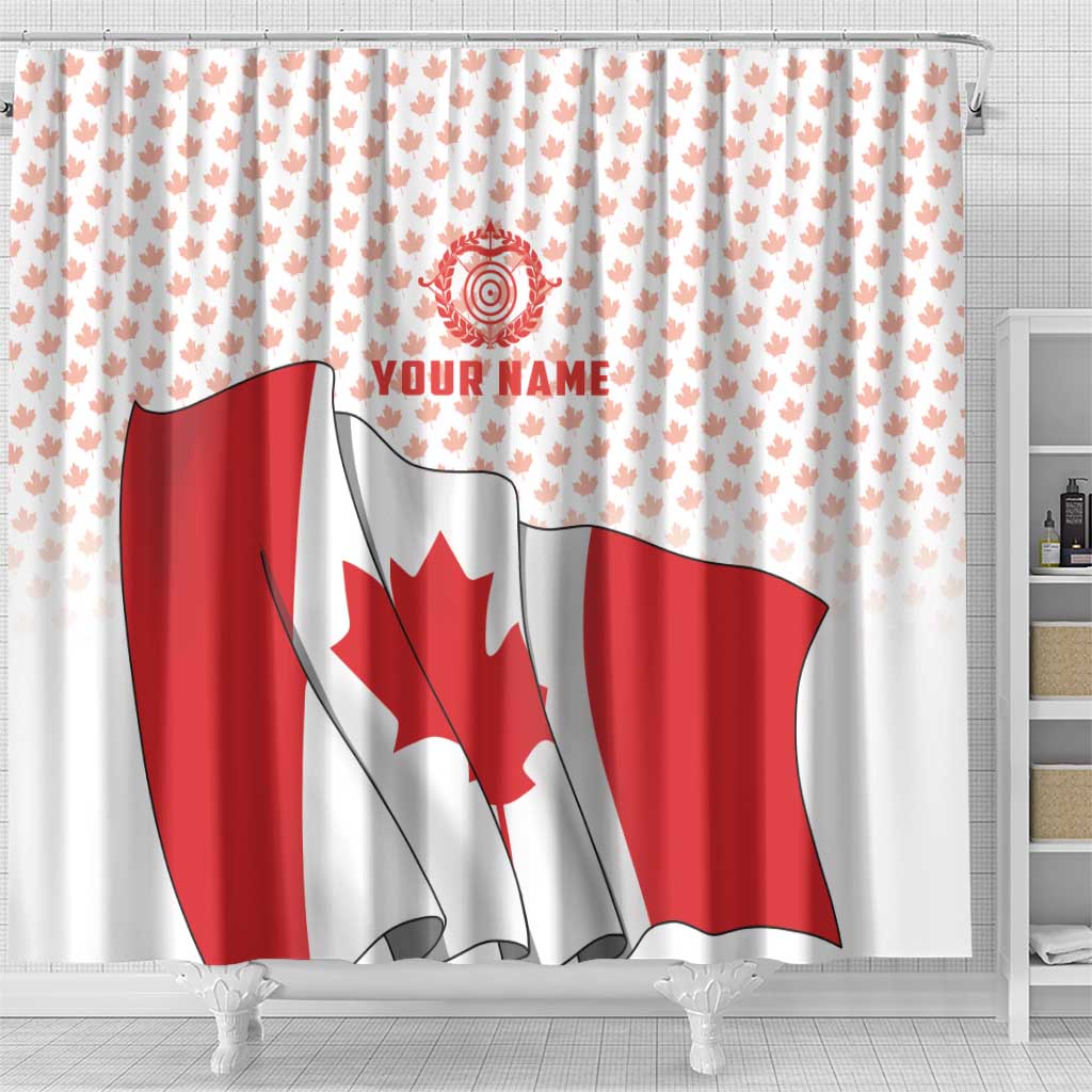 Personalized Canada Archery Shower Curtain Maple Leaf Canadian Flag