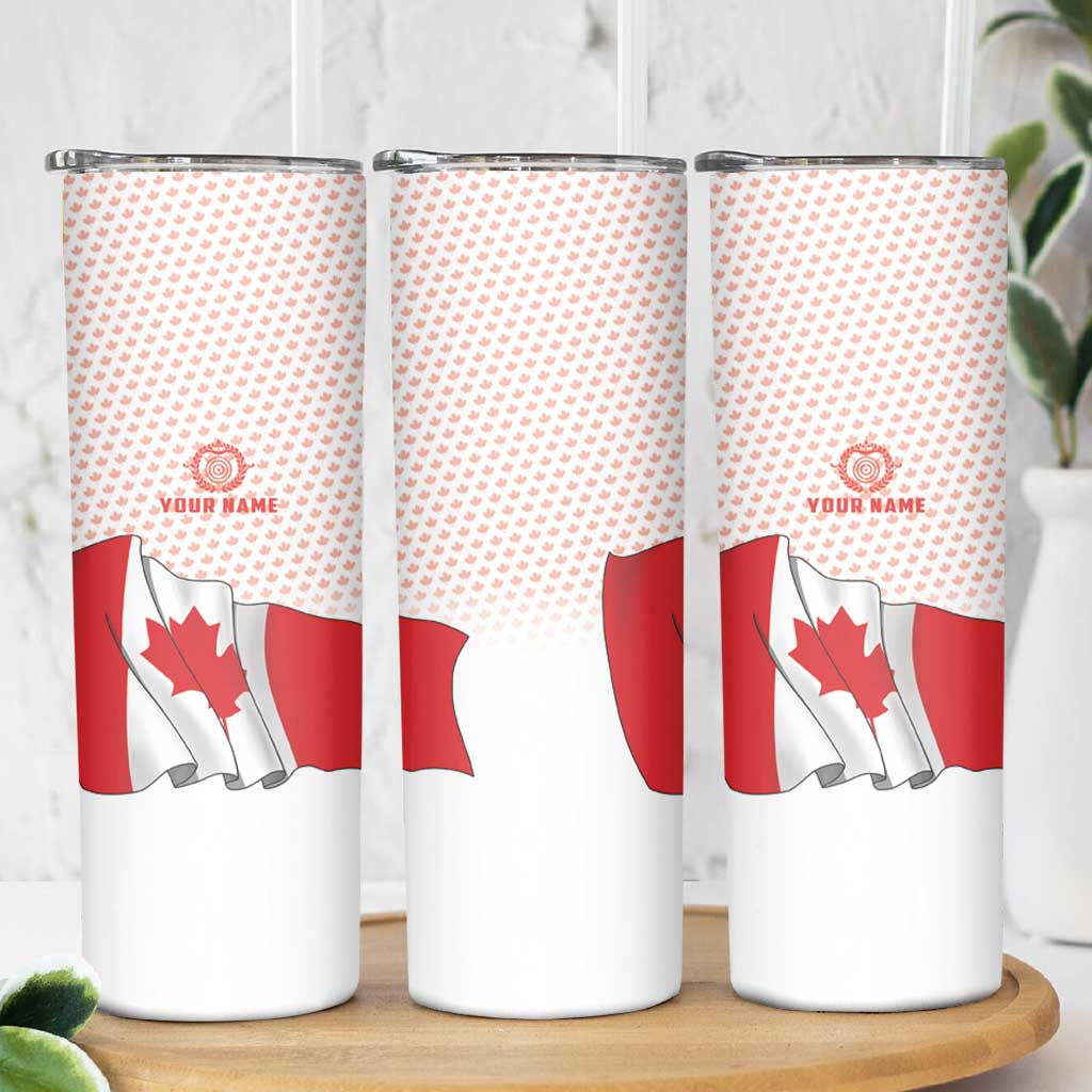 Personalized Canada Archery Skinny Tumbler Maple Leaf Canadian Flag