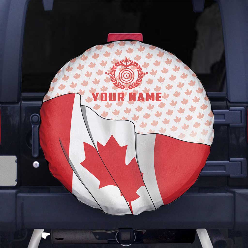 Personalized Canada Archery Spare Tire Cover Maple Leaf Canadian Flag