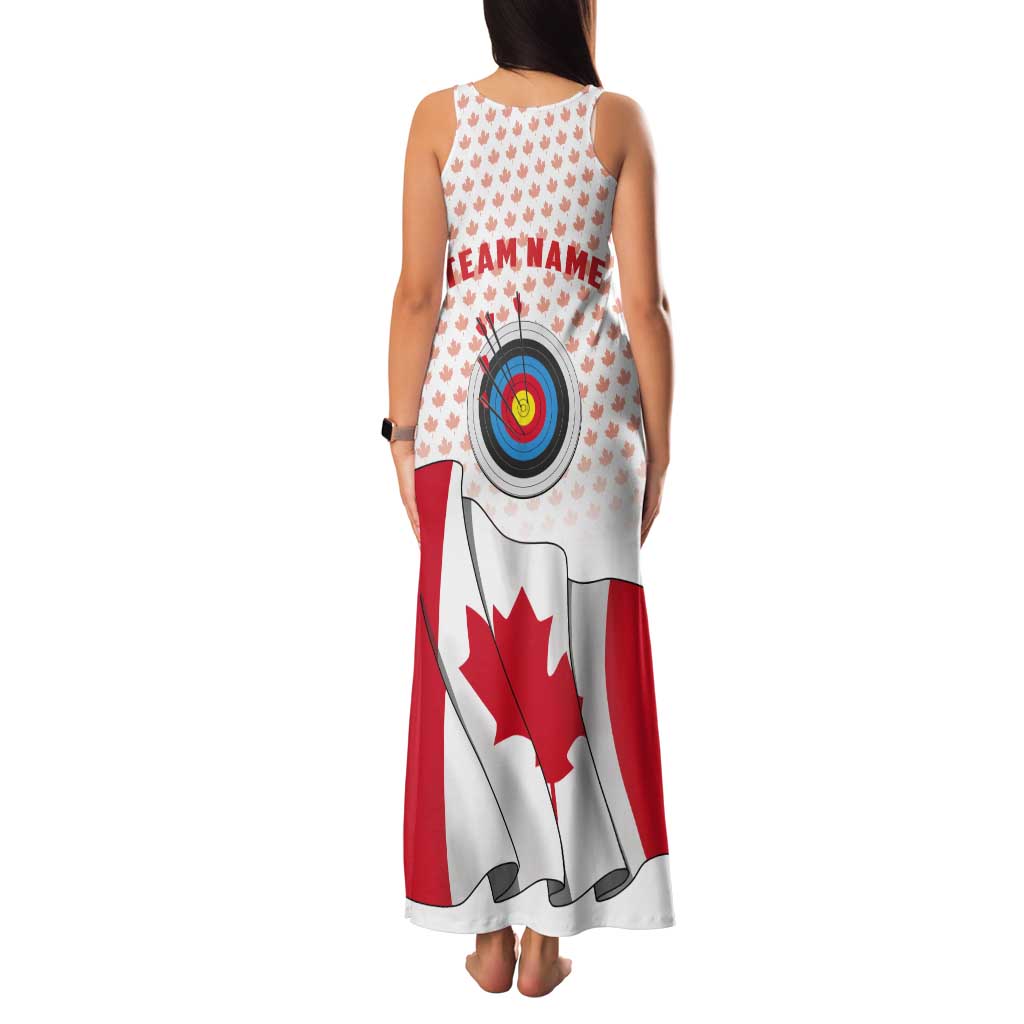 Personalized Canada Archery Tank Maxi Dress Maple Leaf Canadian Flag