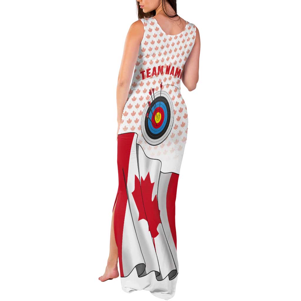 Personalized Canada Archery Tank Maxi Dress Maple Leaf Canadian Flag