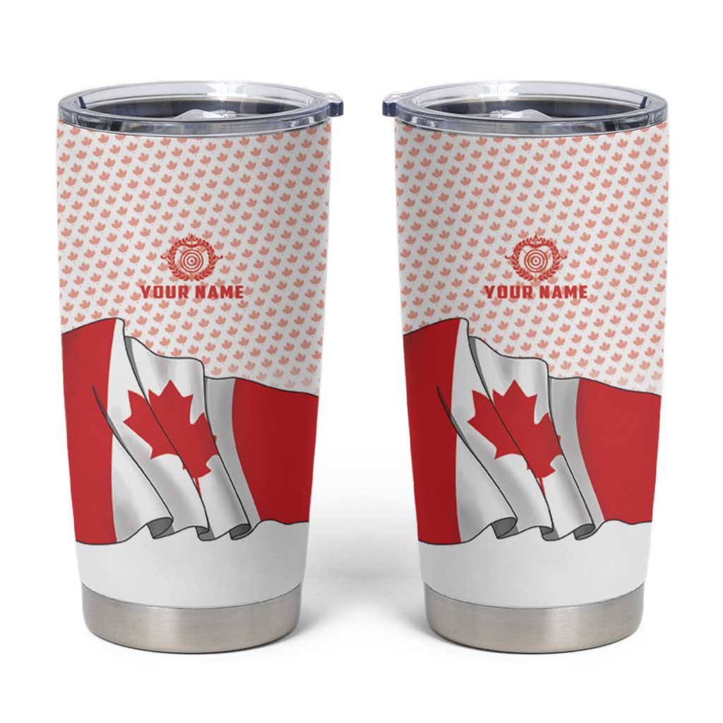 Personalized Canada Archery Tumbler Cup Maple Leaf Canadian Flag
