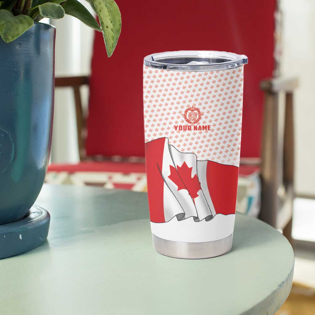 Personalized Canada Archery Tumbler Cup Maple Leaf Canadian Flag