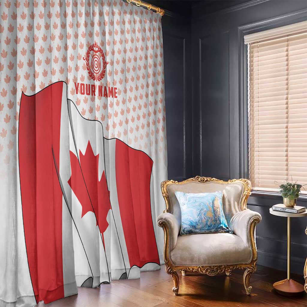 Personalized Canada Archery Window Curtain Maple Leaf Canadian Flag