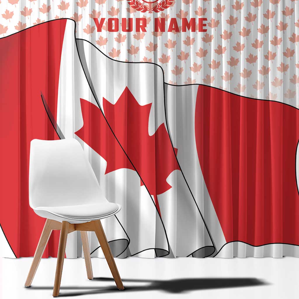 Personalized Canada Archery Window Curtain Maple Leaf Canadian Flag