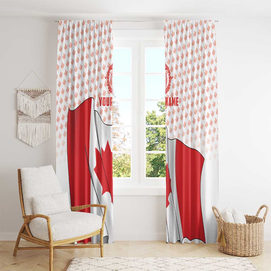 Personalized Canada Archery Window Curtain Maple Leaf Canadian Flag