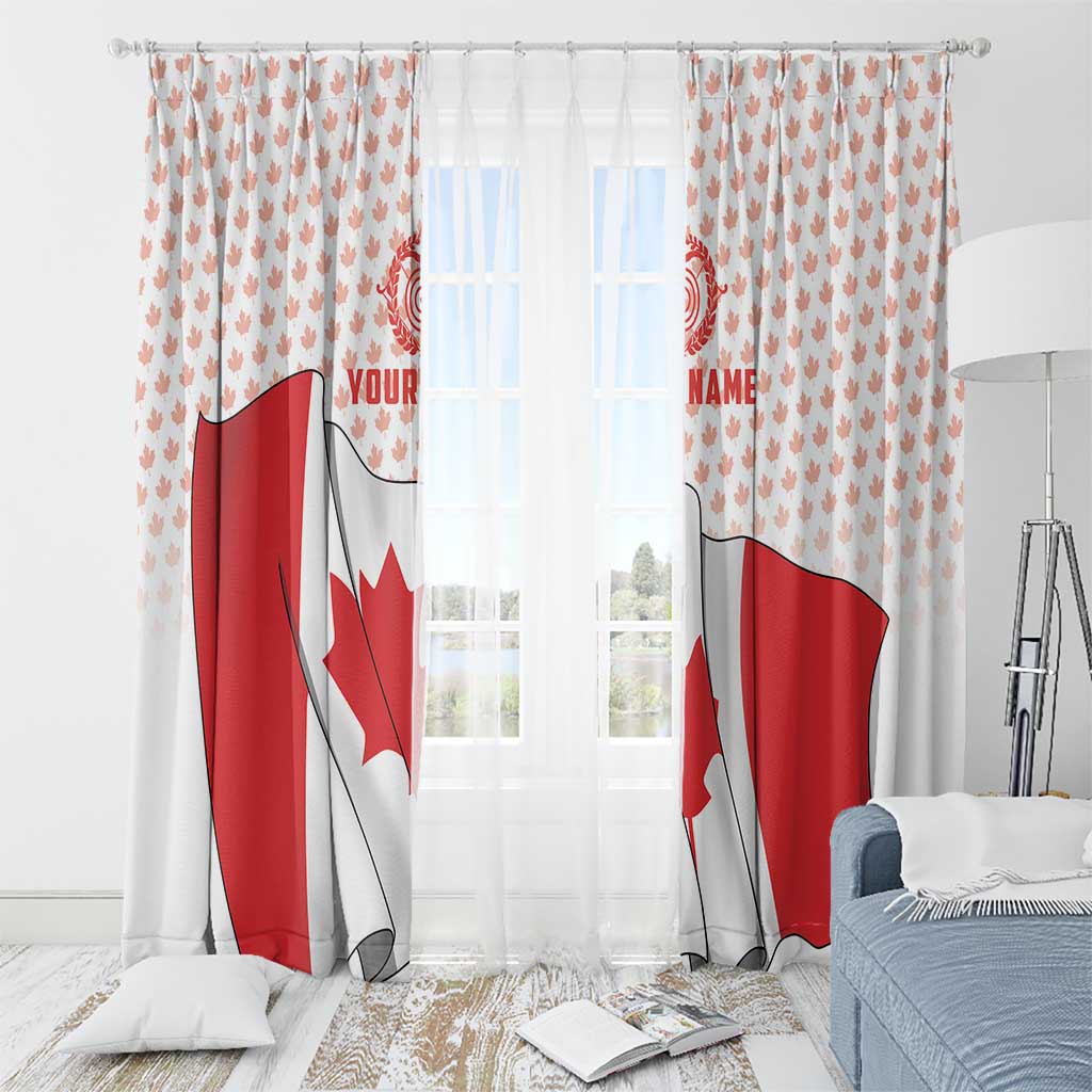 Personalized Canada Archery Window Curtain Maple Leaf Canadian Flag