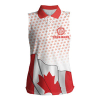 Personalized Canada Archery Women Sleeveless Polo Shirt Maple Leaf Canadian Flag