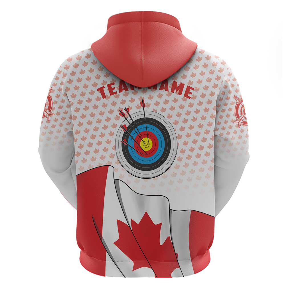 Personalized Canada Archery Zip Hoodie Maple Leaf Canadian Flag