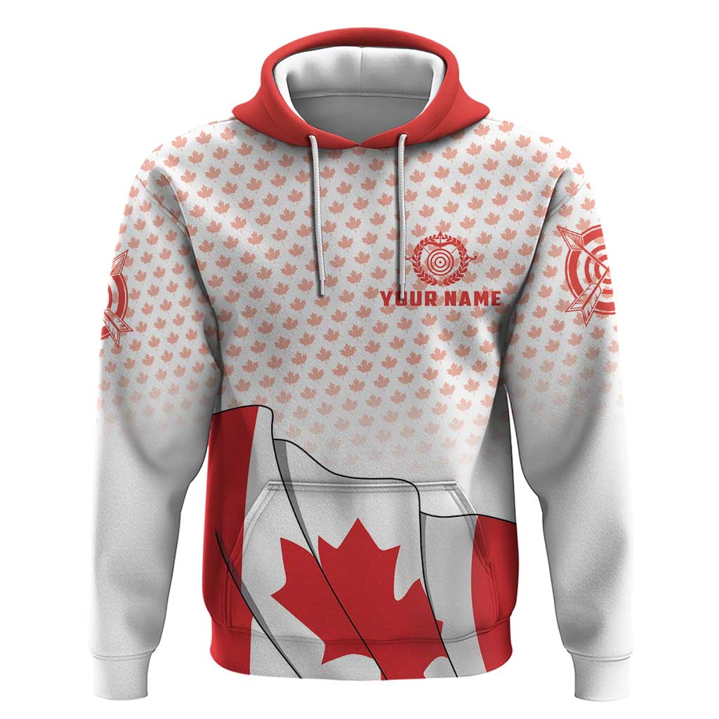 Personalized Canada Archery Zip Hoodie Maple Leaf Canadian Flag