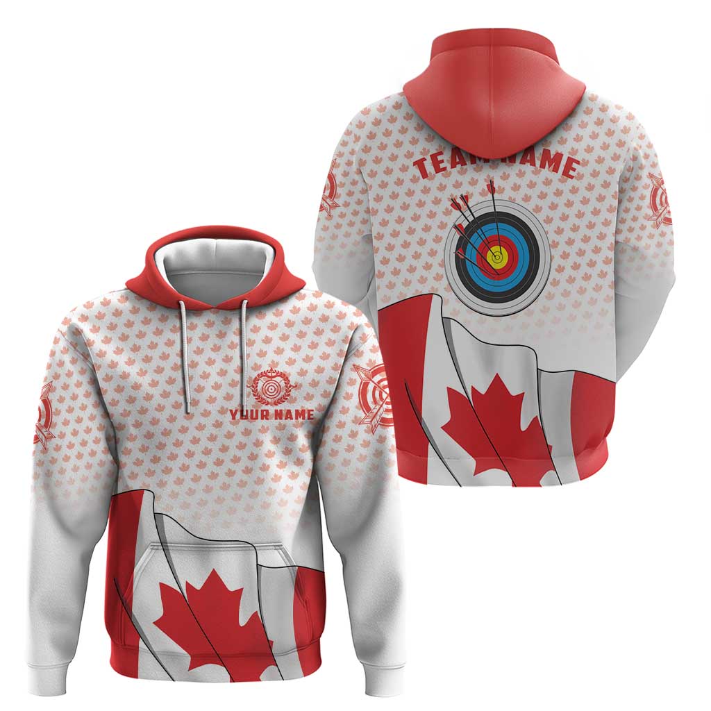 Personalized Canada Archery Zip Hoodie Maple Leaf Canadian Flag