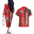 Trinidad and Tobago Football Couples Matching Off The Shoulder Long Sleeve Dress and Hawaiian Shirt Soca Warriors Soccer - Road To Champion