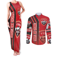 Trinidad and Tobago Football Couples Matching Tank Maxi Dress and Long Sleeve Button Shirt Soca Warriors Soccer - Road To Champion