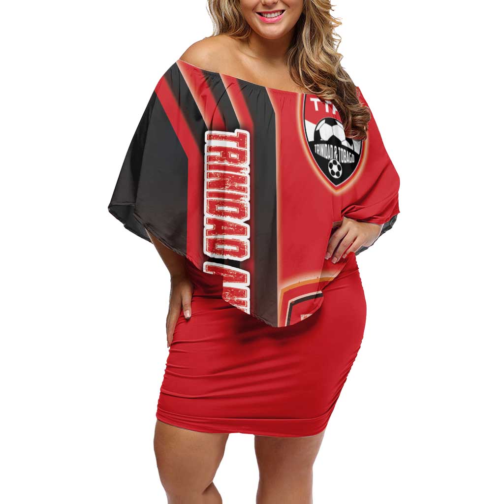 Trinidad and Tobago Football Family Matching Off Shoulder Short Dress and Hawaiian Shirt Soca Warriors Soccer - Road To Champion