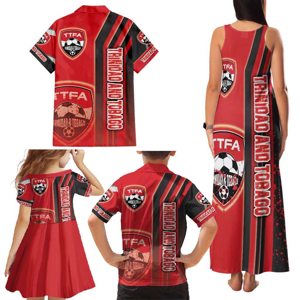 Trinidad and Tobago Football Family Matching Tank Maxi Dress and Hawaiian Shirt Soca Warriors Soccer - Road To Champion