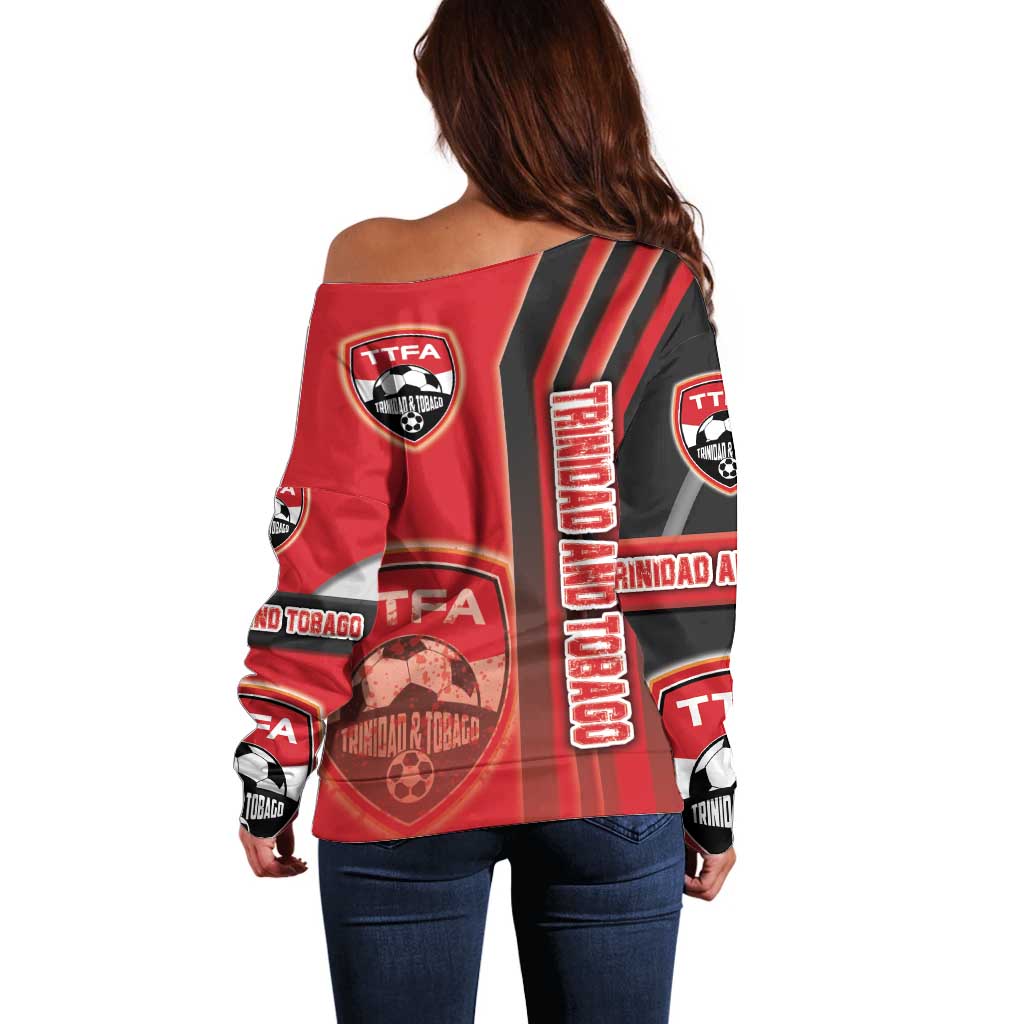 Trinidad and Tobago Football Off Shoulder Sweater Soca Warriors Soccer - Road To Champion