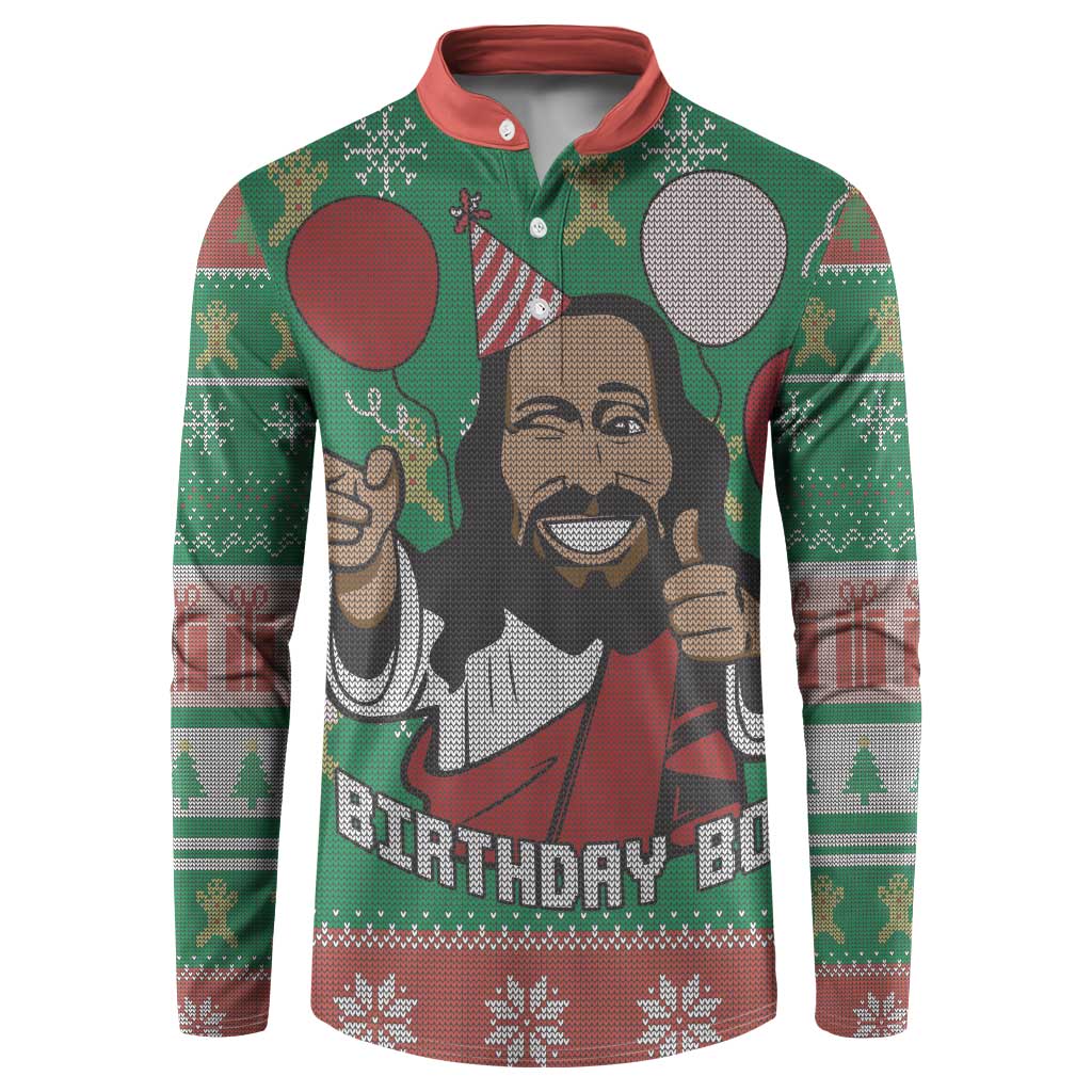 Birthday Boy Jesus Button Sweatshirt African Christian - Wonder Print Shop