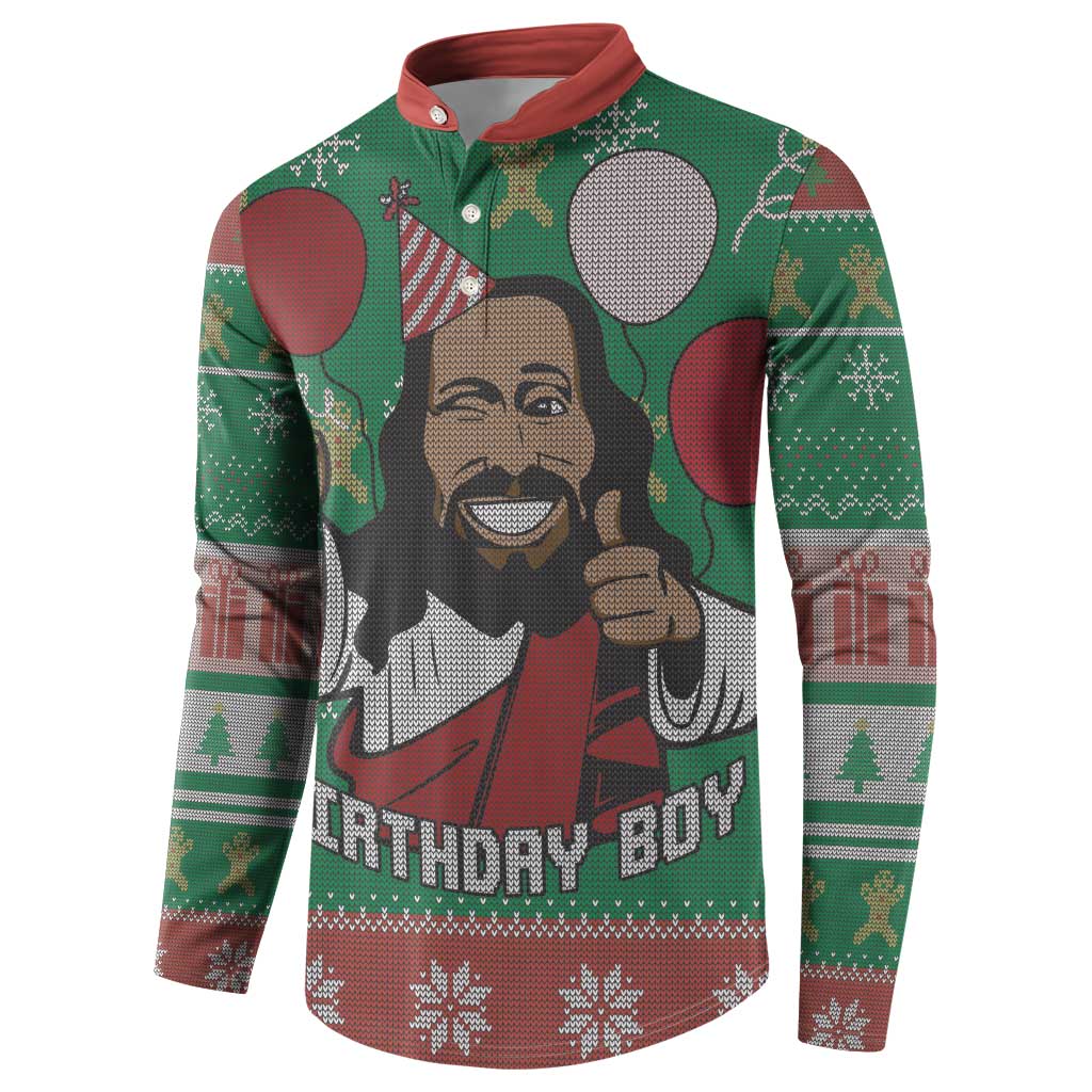 Birthday Boy Jesus Button Sweatshirt African Christian - Wonder Print Shop