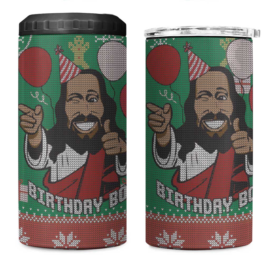 Birthday Boy Jesus 4 in 1 Can Cooler Tumbler African Christian - Wonder Print Shop