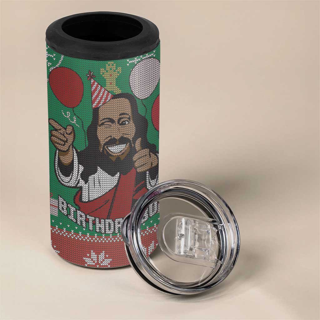 Birthday Boy Jesus 4 in 1 Can Cooler Tumbler African Christian - Wonder Print Shop