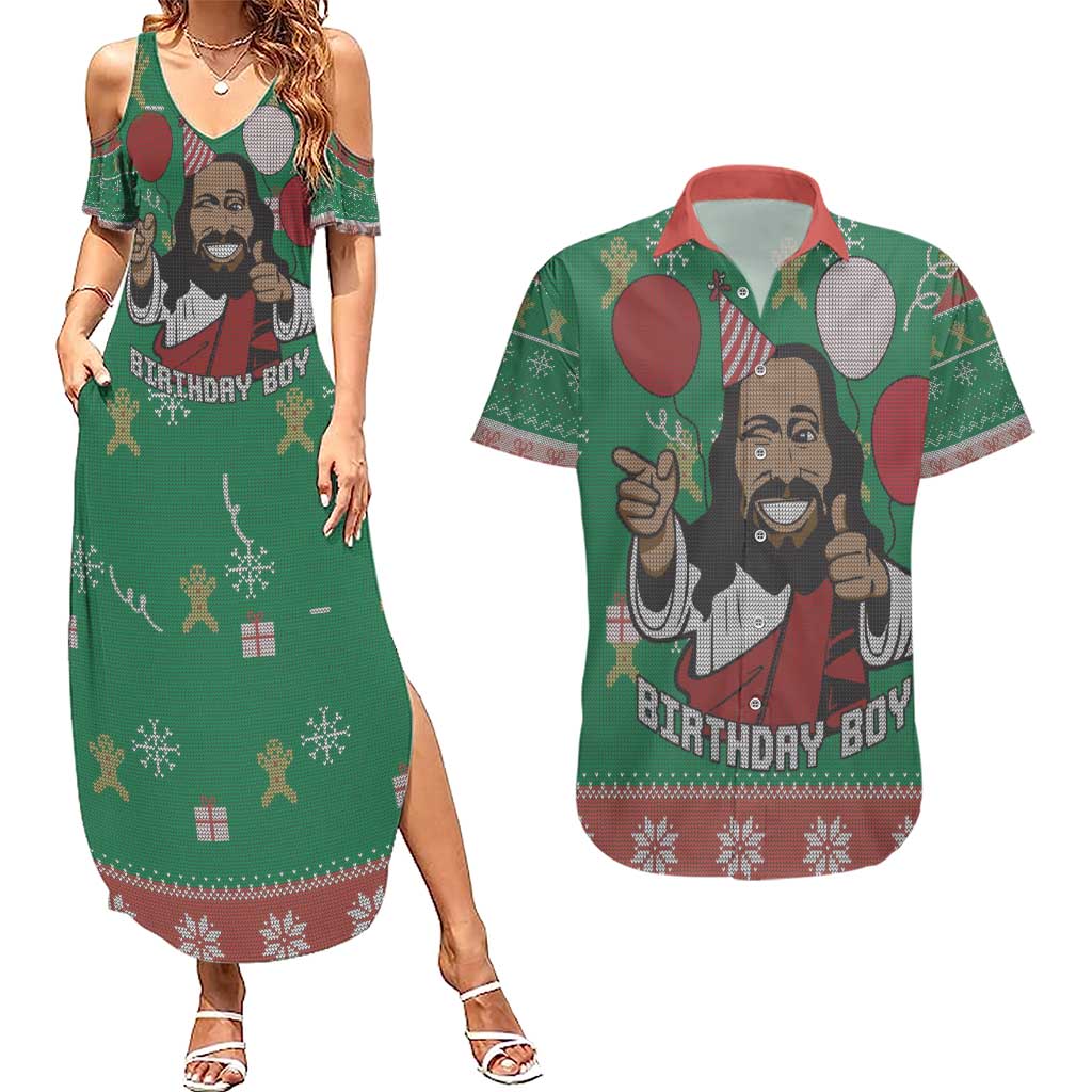 Birthday Boy Jesus Couples Matching Summer Maxi Dress and Hawaiian Shirt African Christian - Wonder Print Shop