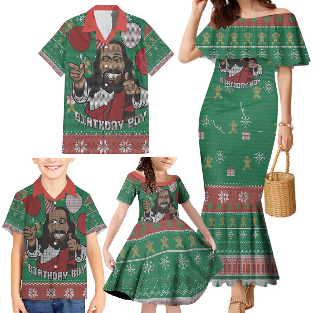 Birthday Boy Jesus Family Matching Mermaid Dress and Hawaiian Shirt African Christian - Wonder Print Shop