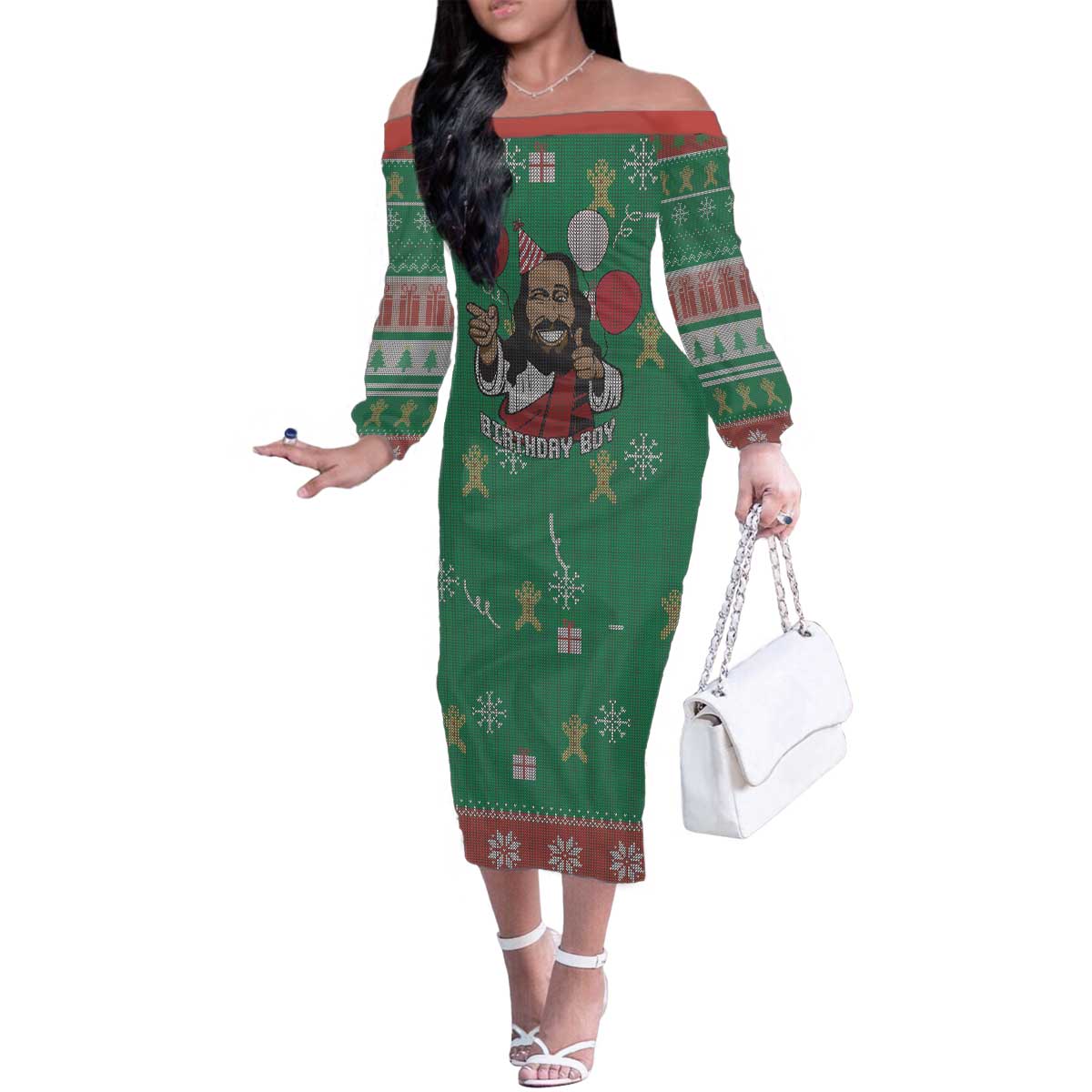 Birthday Boy Jesus Family Matching Off The Shoulder Long Sleeve Dress and Hawaiian Shirt African Christian - Wonder Print Shop