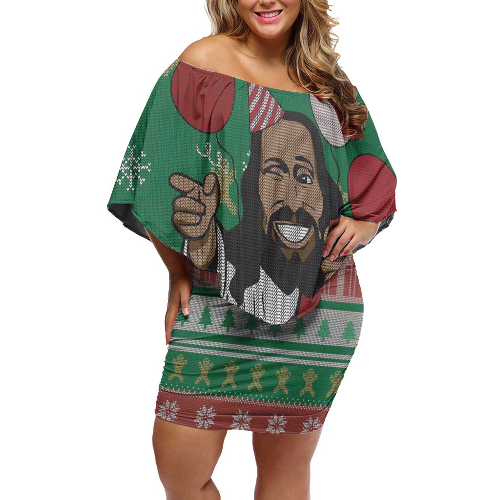 Birthday Boy Jesus Family Matching Off Shoulder Short Dress and Hawaiian Shirt African Christian - Wonder Print Shop