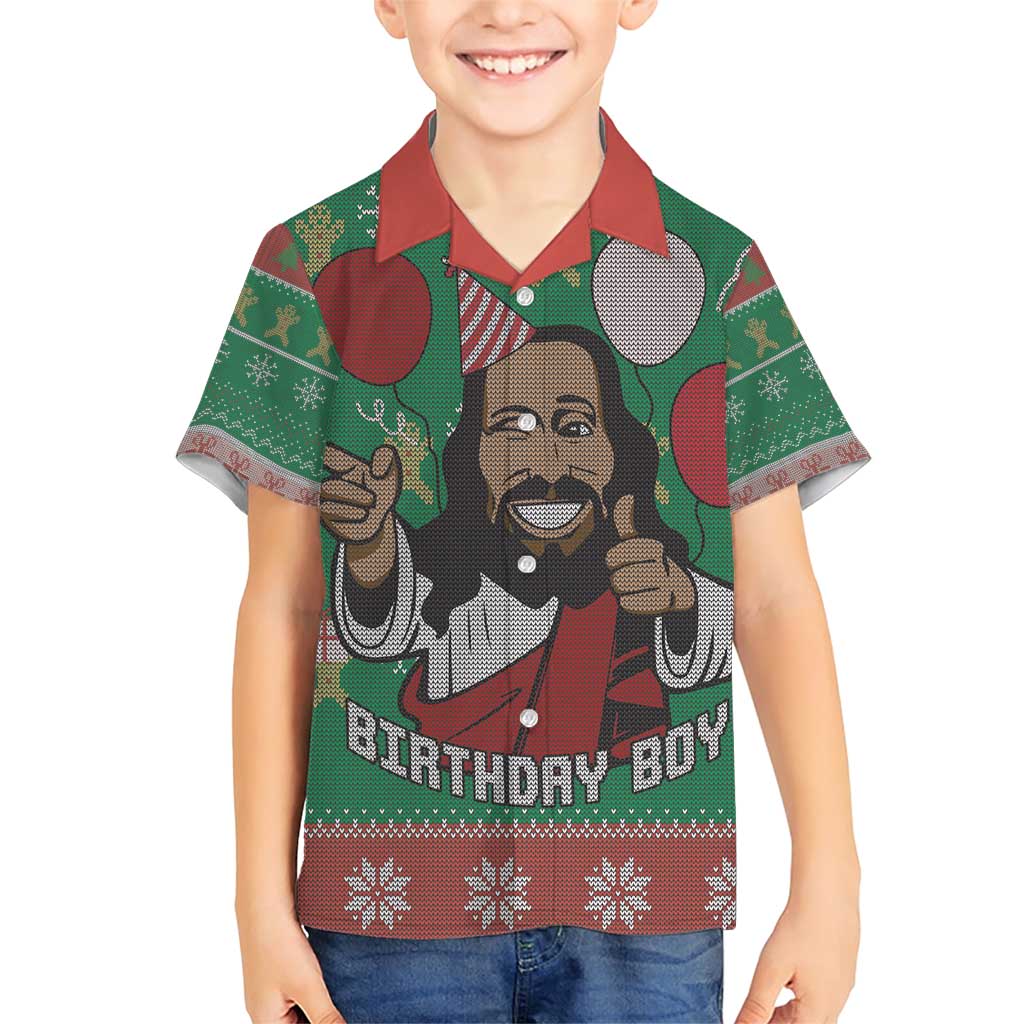Birthday Boy Jesus Family Matching Short Sleeve Bodycon Dress and Hawaiian Shirt African Christian - Wonder Print Shop
