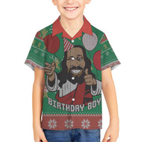 Birthday Boy Jesus Family Matching Short Sleeve Bodycon Dress and Hawaiian Shirt African Christian - Wonder Print Shop