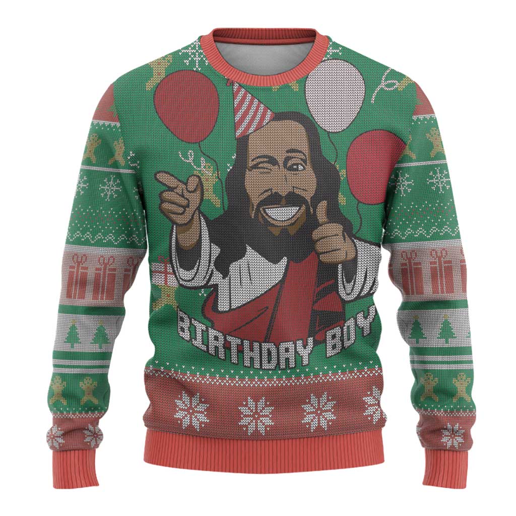 Birthday Boy Jesus Ugly Christmas Sweater African Christian - Wonder Print Shop