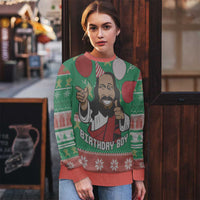 Birthday Boy Jesus Ugly Christmas Sweater African Christian - Wonder Print Shop