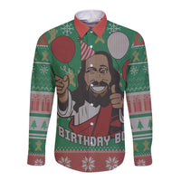 Birthday Boy Jesus Long Sleeve Button Shirt African Christian - Wonder Print Shop