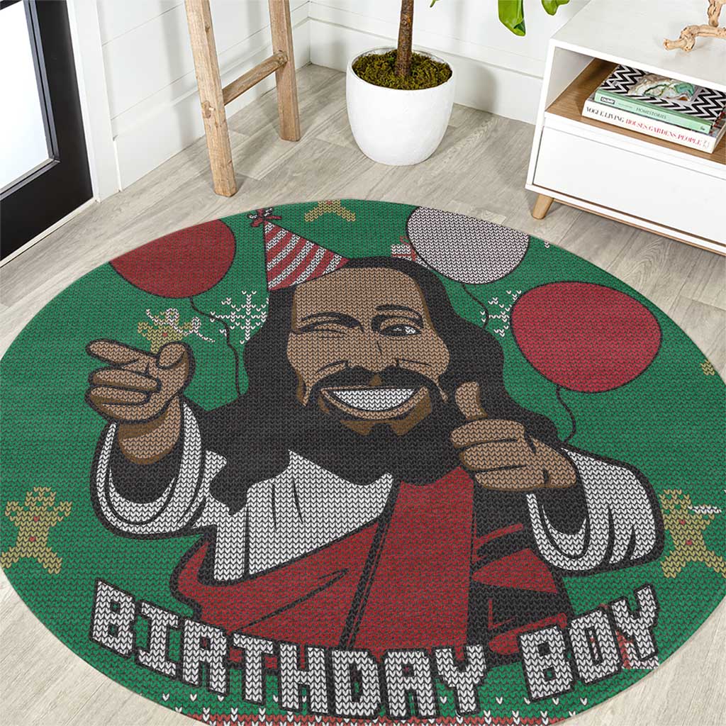 Birthday Boy Jesus Round Carpet African Christian