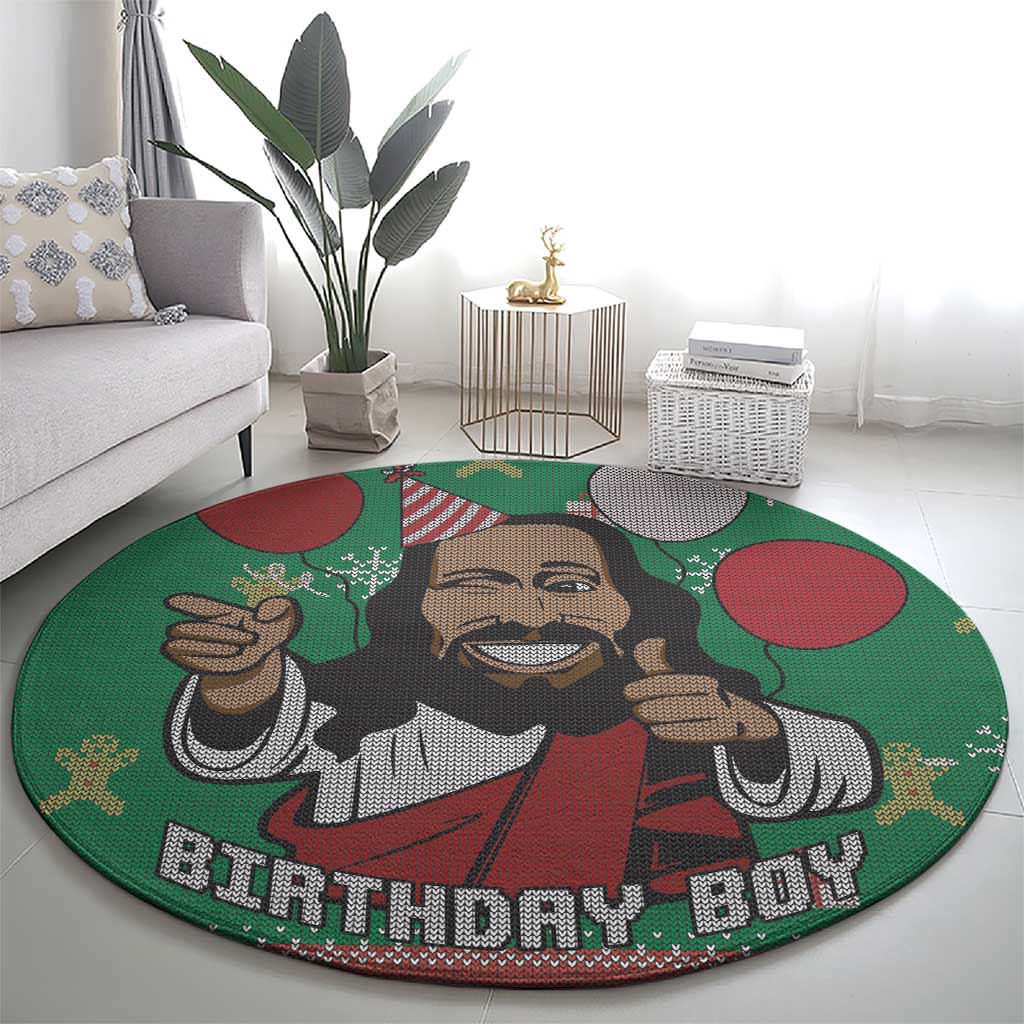 Birthday Boy Jesus Round Carpet African Christian