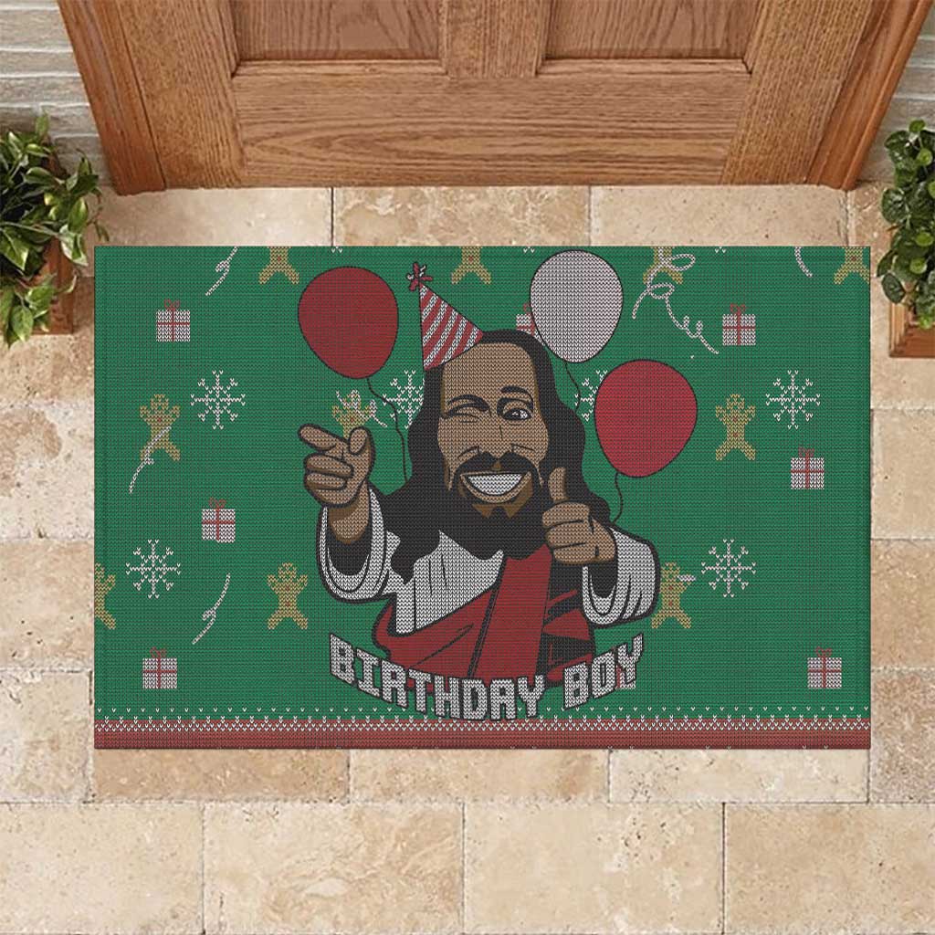 Birthday Boy Jesus Rubber Doormat African Christian - Wonder Print Shop