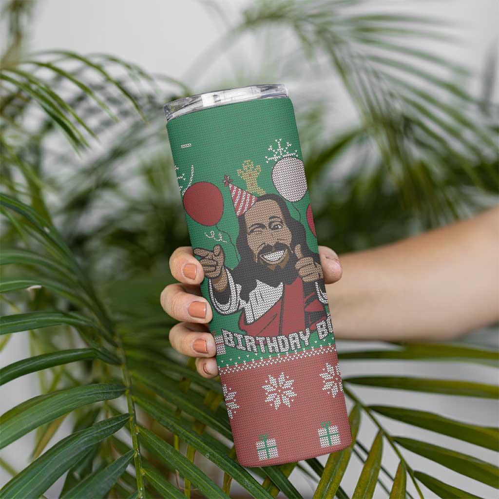 Birthday Boy Jesus Skinny Tumbler African Christian - Wonder Print Shop