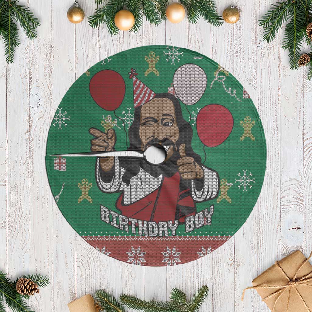 Birthday Boy Jesus Tree Skirt African Christian - Wonder Print Shop
